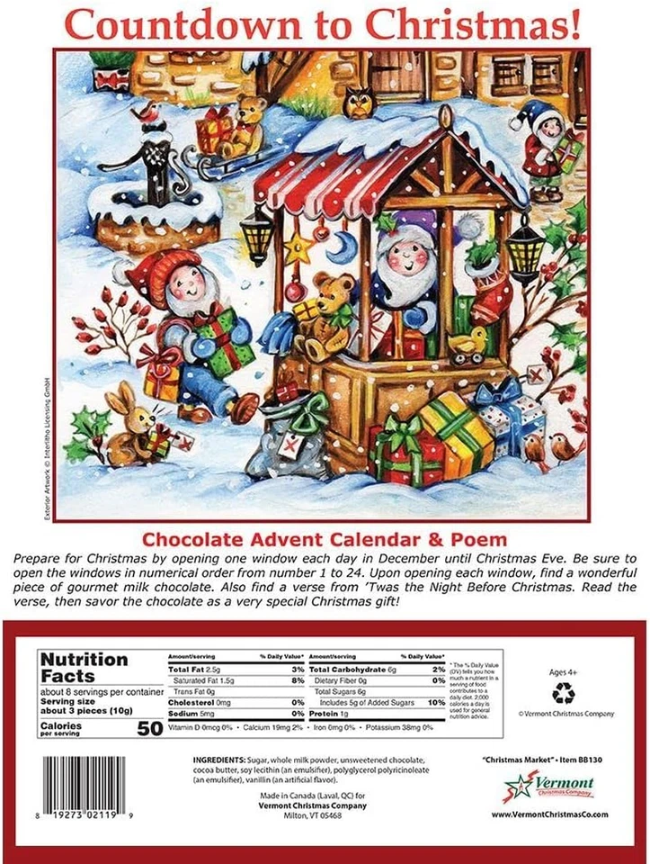 Calendario de Adviento Mercado de Navidad Chocolate (Cuenta Regresiva para Navidad) Foto 2 de 4