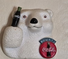 2&frac14;" 1995 Coca-Cola Drinking Coke Advertisement Polar Bear Locker Fridge Magnet