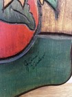 Vtg Hand Carved Wood Sunflower Cattail Wall Plaque Signed 1983 Boho Folk Cottage — photo 6