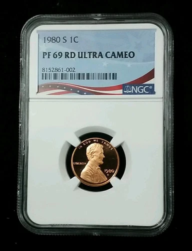 1980 S 1C NGC PF 69 RD Ultra Cameo  Lincoln Memorial Cent #3480