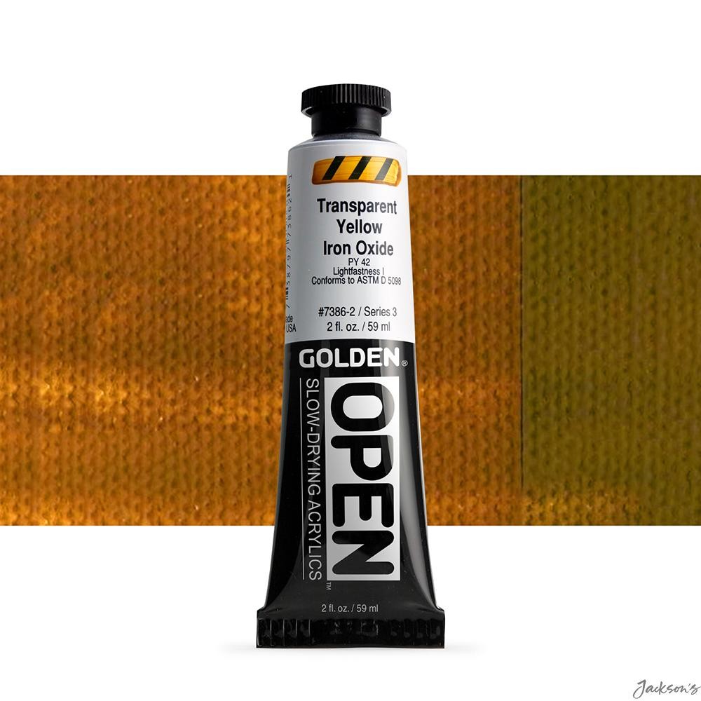 Golden Open Slow Drying Acrylic Paint 59ml Transparent Yellow Iron Oxide Glazing