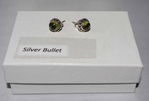 Silpada Sterling Silver Green Peridot Stud Post Earrings P1401