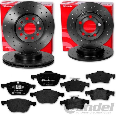 brembo SPORT BREMSSCHEIBEN + BELÄGE VORNE + HINTEN passend für FORD FOCUS 3 III