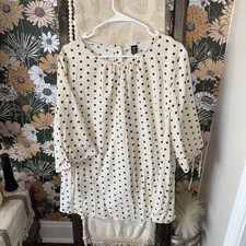 Women  s 3/4 Poka Dot Blouse