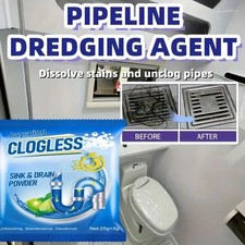 Drain Unblocker Powerful Powder Sink Toilet Bath Pipe Cleaner Removes Blockages