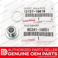 GENUINE Toyota OEM Rear Differential Drain Plug 90341-18051 + Gasket 12157-10010
