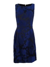 Tommy Hilfiger Women's Jacquard Fit & Flare Dress (16, Black/Marine)