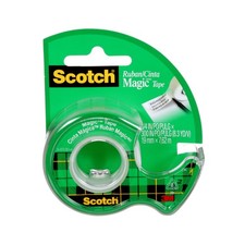 Scotch 105 Invisible Plastic Backing Office Tape 3/4 x 300 in. Pack of 12 