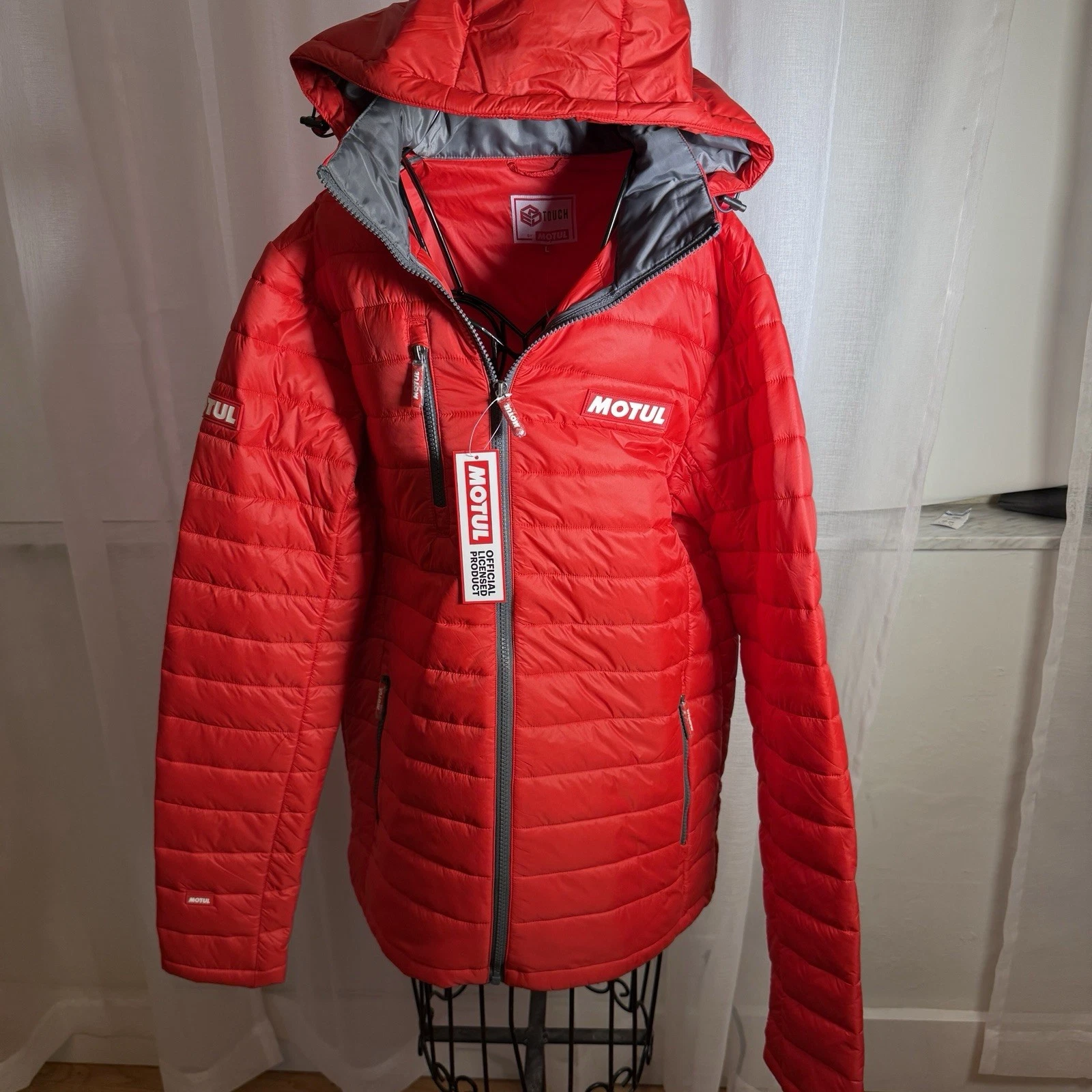 Red Puffer Jacket Mens Size L By Motul - product detail image 4