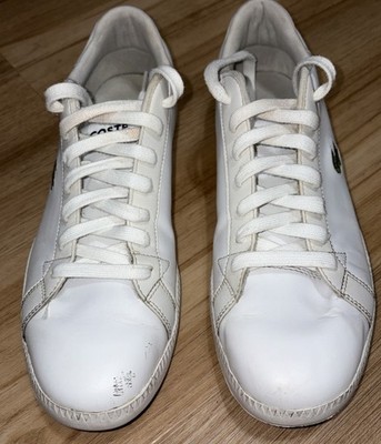 Lacoste Graduate White Leather Sneakers Mens 10 EU 43 Lace Up Casual