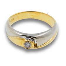 Solitär Ring 750 Gold 18 Karat Bicolor Damen Diamant Brillant Wert 990,-
