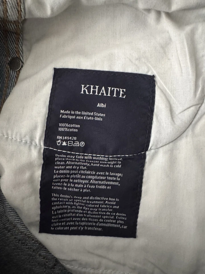 KHAITE Albi Straight Leg Jeans Blue Light Wash High Rise Size 30 - image 4 of 4