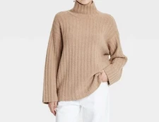 🥥 Universal Thread Women's Turtleneck Tunic Pullover Sweater Size M 🆕