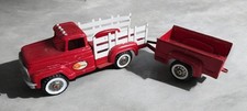 Vintage Hubley 800 Mighty Metal Stake Truck  Trailer Pressed Steel Toy USA