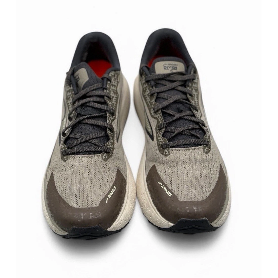 Brooks Divide 5 Trail Running Shoes Men 12 Gray Orange Hiking Running Sneakers