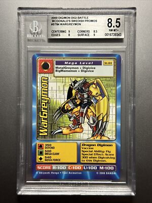 1x Wargreymon BGS 8.5 ST-84 McDonalds Swedish Promo Digi-Battle