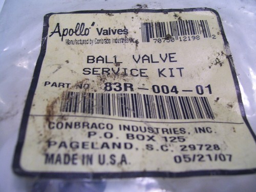 KIT DE SERVICIO DE VÁLVULA BOLA APOLLO 83R-004-01 RPTFE SELLOS P3532 - Imagen 2 de 3