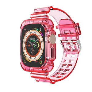 For Apple Watch Series Ultra 49MM TPU Clear Sport Band Strap+Bumper Case Cover