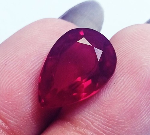 Certified Natural Blood Red Ruby 8.70 Ct Pear Shape Loose Gemstone