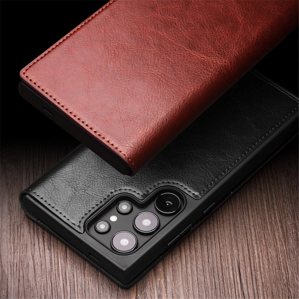 QIALINO Genuine Cowhide Leather Case for Samsung S25 S25 Ultra Business Cover - Picture 6 of 16