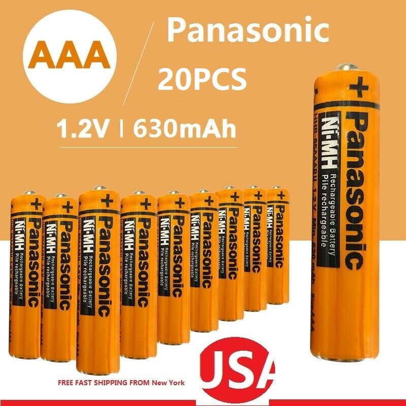Rechargeable Batteries Panasonic NIMH 1.2V AAA HHR-65AAABU 630mAh Cordless Phone-image