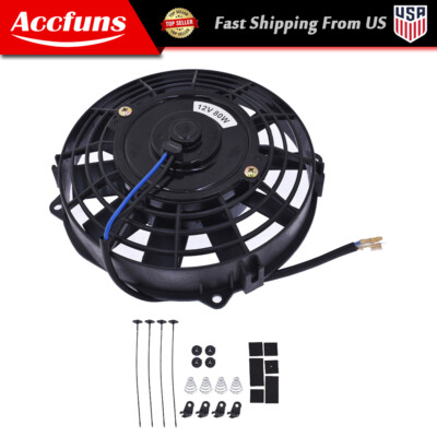 7'' inch Universal Slim Fan Push Pull Electric Radiator Cooling 12V Mount Kit