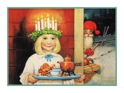 Swedish Gerda Tiren Girl Saint Lucia Counted Cross Stitch Chart Graph Pattern