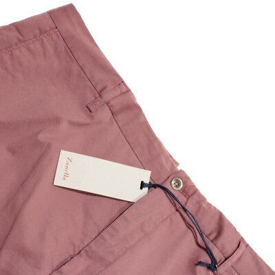 Zanella NWT Chinos / Casual Pants Size 38 US Noah In Solid Pink Cotton Blend
