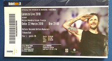 biglietto concerto usato per collezionisti LORENZO Jovanotti LIVE 2018