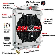 3row Aluminum Radiatorshroud Fanrelay For 1932 Ford Hi High Boy Streetrat Rod