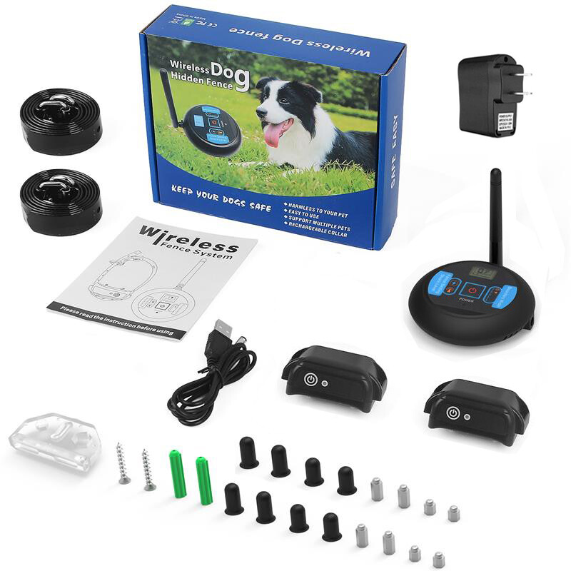 For 2 Dogs Wireless Electric Dog Fence Pet Containment System Shock Collar