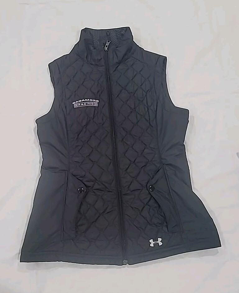 Under Armour "Sagamore Racing" Black Zip Front Packable PrimaLoft Vest Sm Women