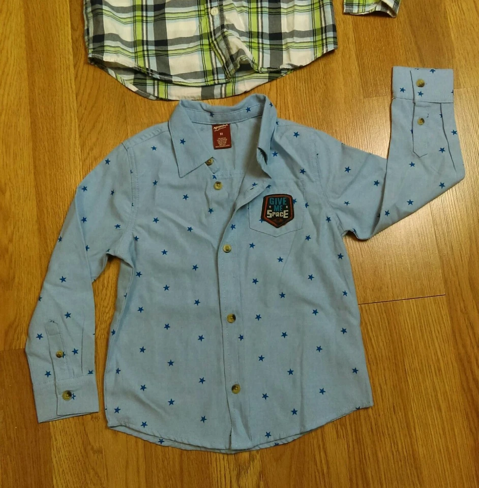 Lote de 2 camisas de vestir Crazy 8 & Arizona Stars a cuadros con botones manga larga 5T Foto 4 de 4