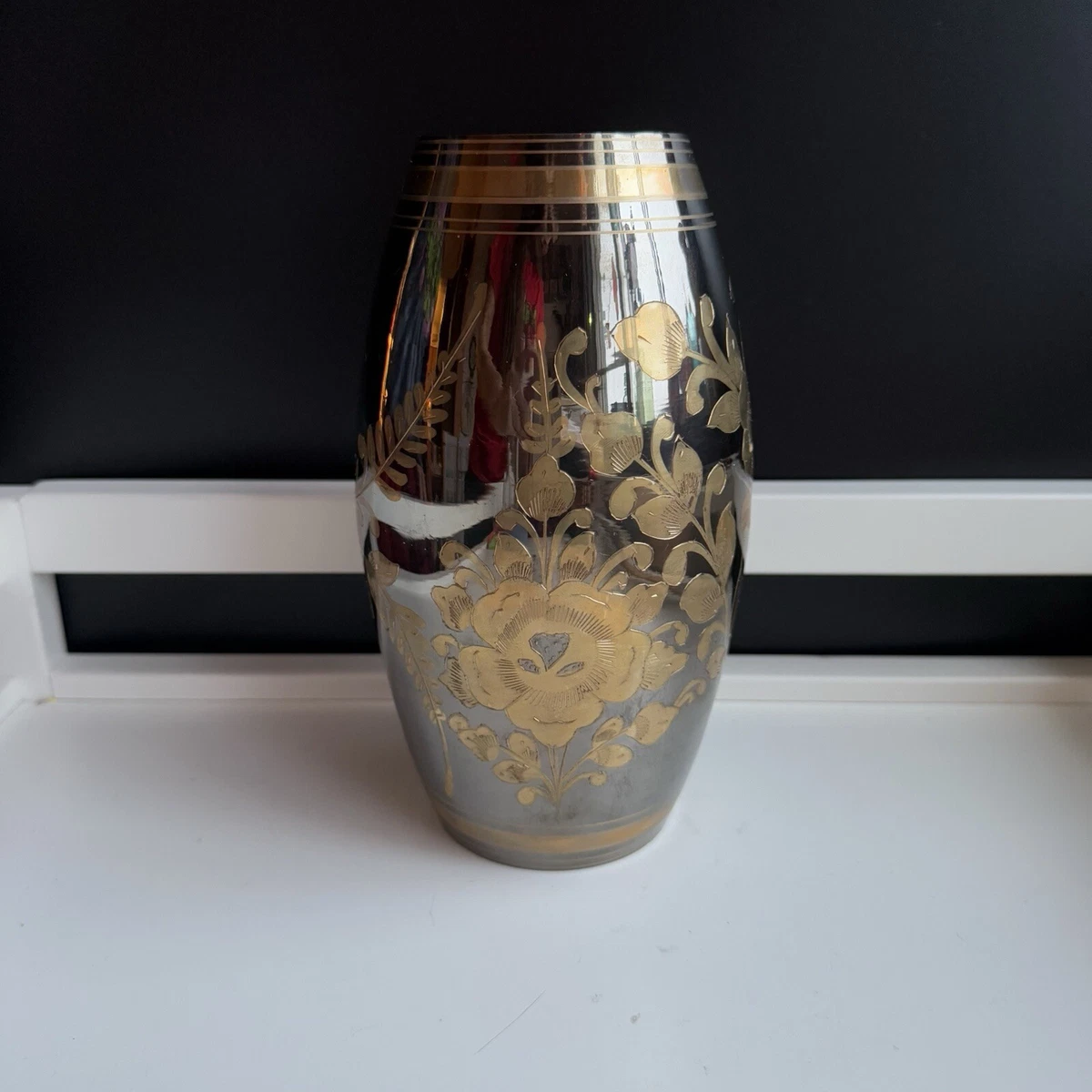 黄铜黑色花瓶花瓶| eBay