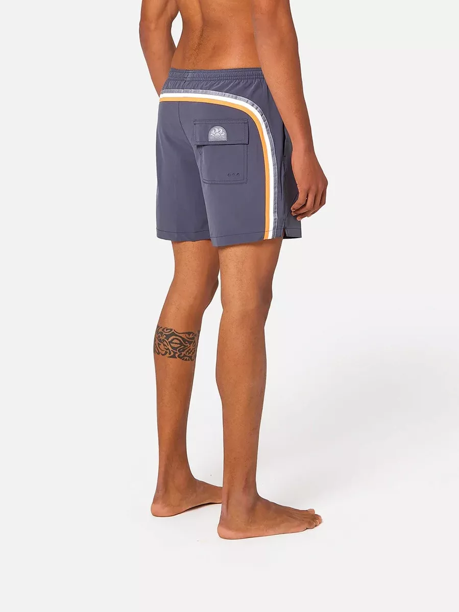 NWT SUNDEK Men s 16 Rainbow Back Stripe Volley Swim Trunks