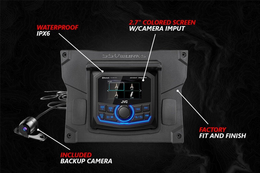 SSV Works '20-'24 Kawasaki KRX 1000 2-Seater 5-Speaker Audio-Kit With JVC