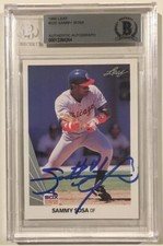 1990 Leaf Sammy Sosa Signed Rookie Baseball Card 220 Certified Beckett Auto