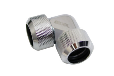Alphacool Eiszapfen 16mm HardTube Anschraubtülle 90° L-Verbinder Plexi- Messingr