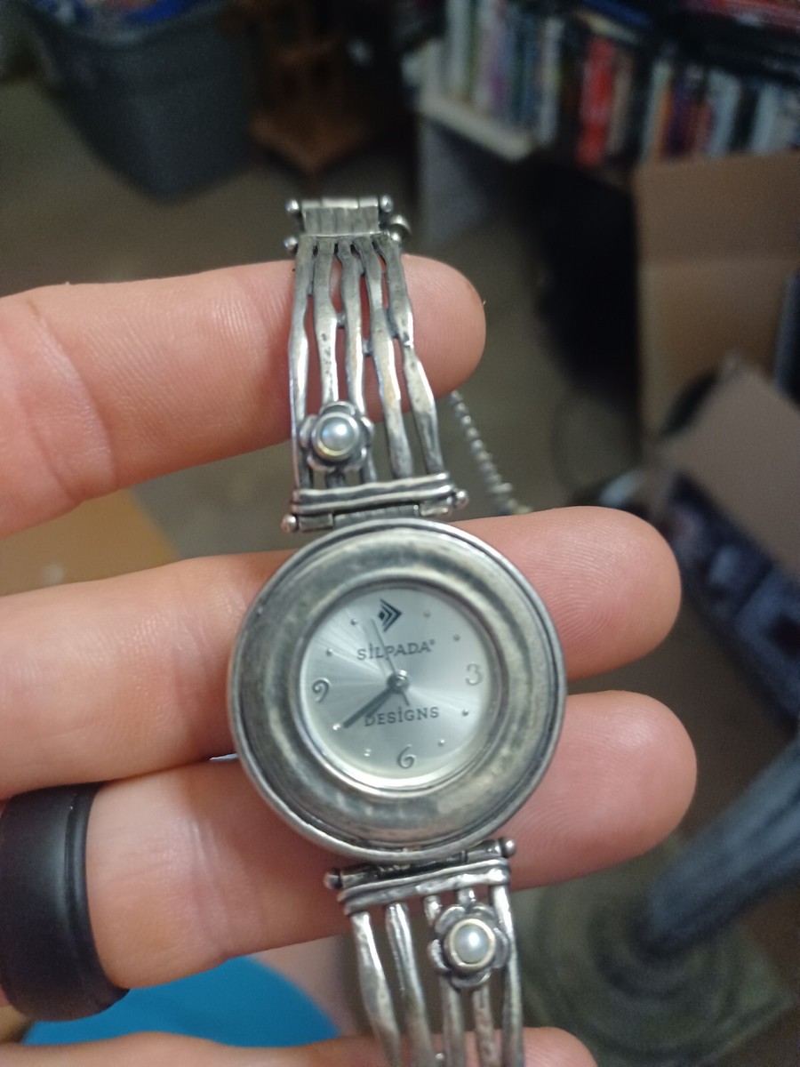 Silpada Watch Vintage SILPADA Sterling Silver Square Panel Link Watch  main image 4