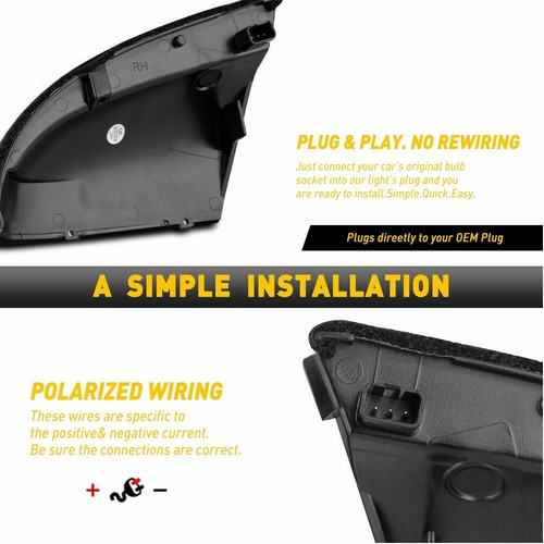 For 09-22 Dodge RAM Chrome Dual Color LED Side Mirror Puddle Light Signal Lamps - Picture 9 of 11