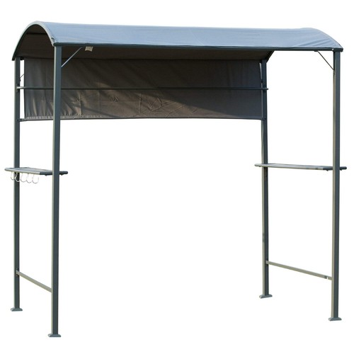 BBQ Canopy, Metal Frame, Outdoor Grill Shelter, Ventilated Roof, Weather-Resista