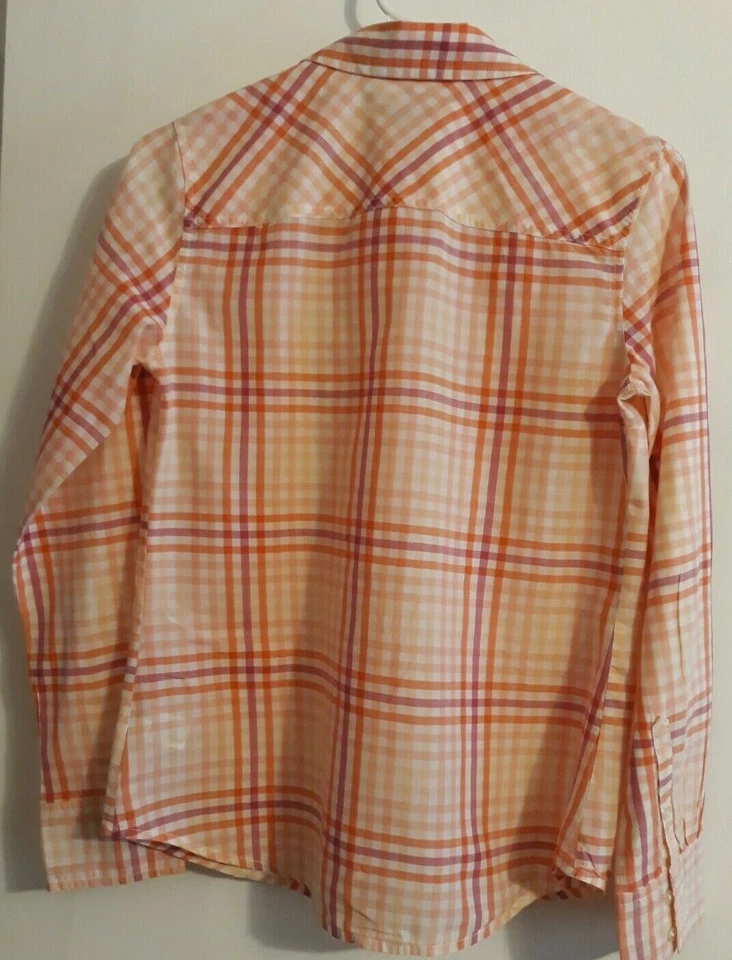 Camisa Mujer MERONA Talla XS/TP Manga Larga Rosa Cuadros 100% Algodón con 2 Bolsillos Foto 2 de 4