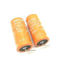 2 x Epcos Sikorel 125 Axial Elkos B41696 2200uF/40V - NOS