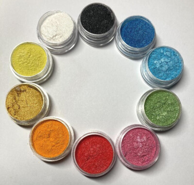Perlen Farbpigmente für Epoxidharz, Resin,Seife 10 Farben im Set, Farbpulver 