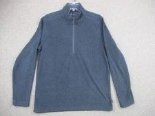 Aftco Jacket Mens Medium Quarter Zip Fleece Blue Pullover Fishing