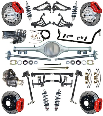 RIDETECH COILOVER,4-LINK KIT,WILWOOD BRAKES,CURRIE REAR,12'' DRL,RED,70-81 F-BODY