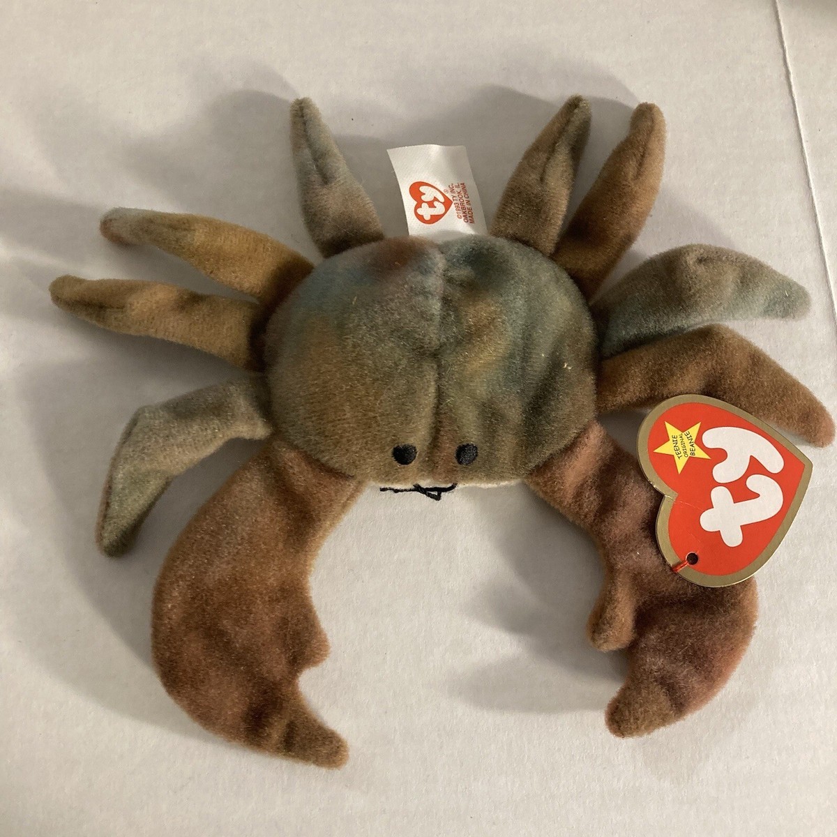 McDonalds 1993 Ty Teenie Beanie Baby Claude the Crab w/ Tag Errors