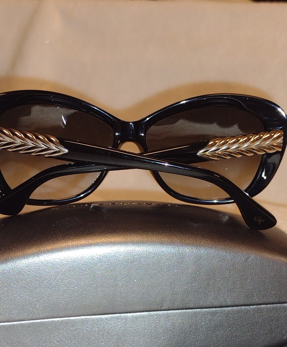 David Yurman Sunglasses DY053. Black Tortoise With Sterling 