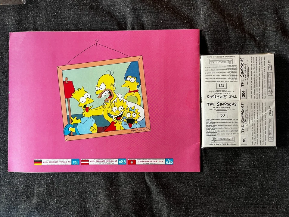 EMPTY VUOTO ALBUM + SET COMPLET VIGNETTES PANINI THE SIMPSONS CENTURY FOX 1991 - Photo 2/2