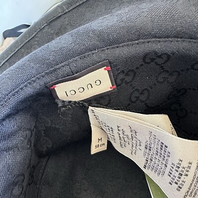 NWT Gucci New Bob Double Drap Grey Black GG Bucket Hat size  display picture 3